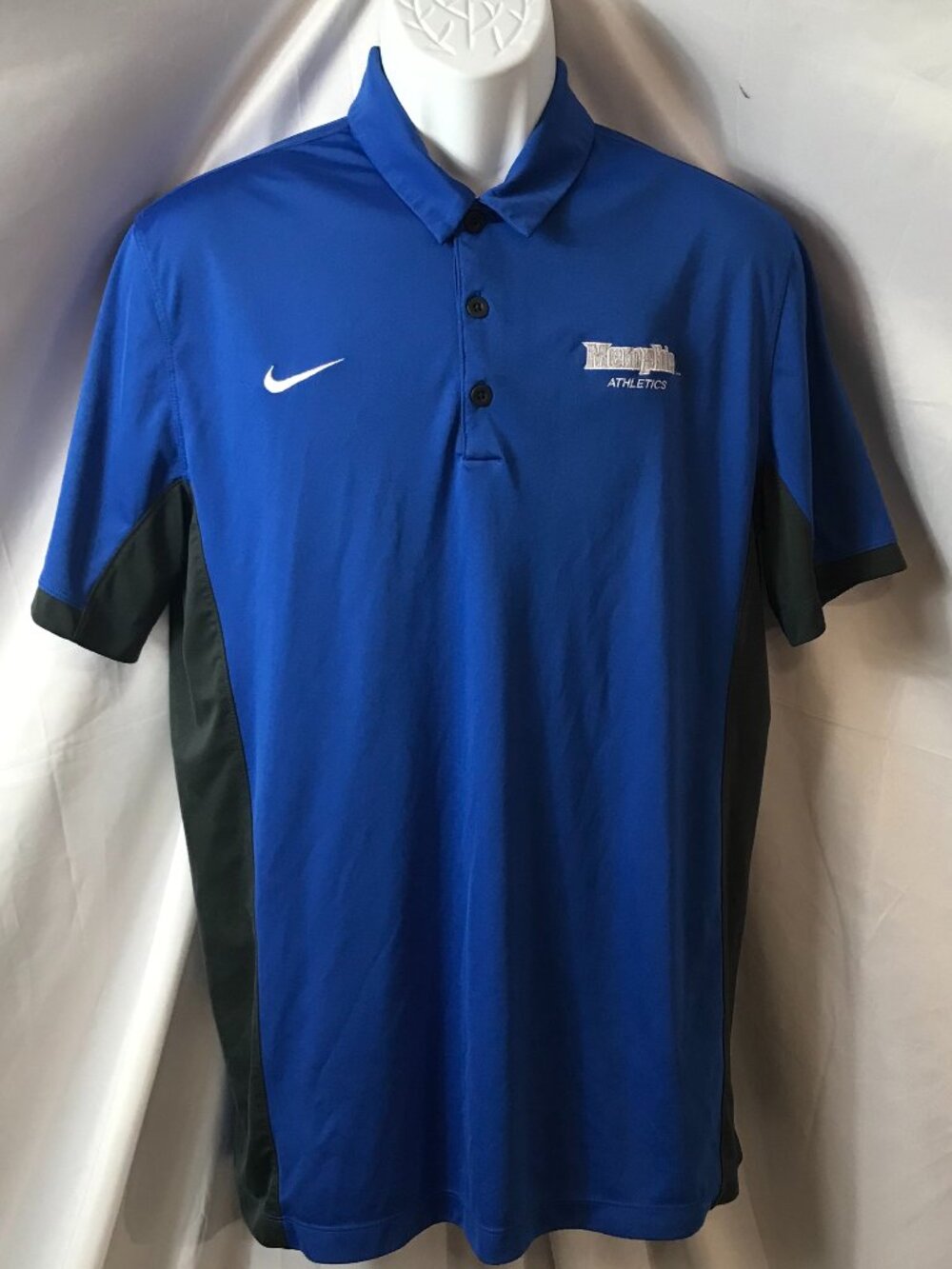 Nike Memphis State University MSU Trimmed In Black Athletic Sport Cut Polo Shirt